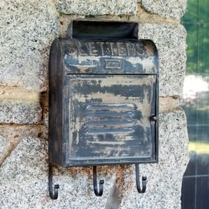 Vintage Style Post Box w/ Hooks